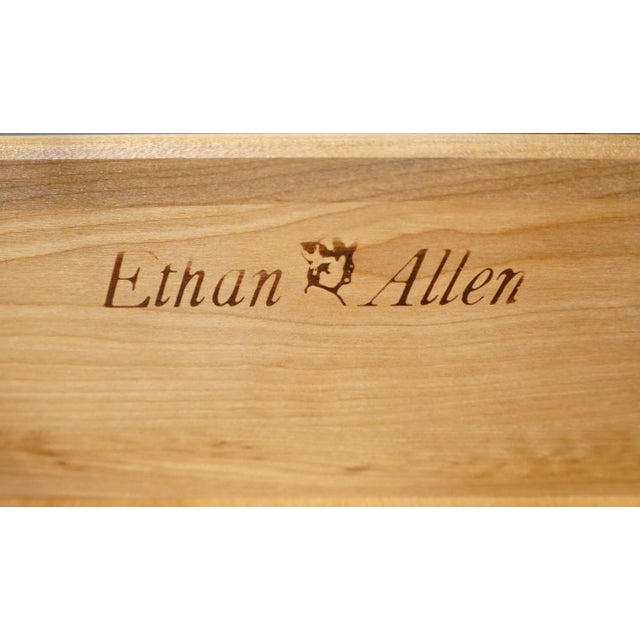 Ethan Allen Classic Manor Solid Maple 66" Buffet W. Lighted Display China Cabinet 15-6026 / 15-6028 For Sale - Image 9 of 14