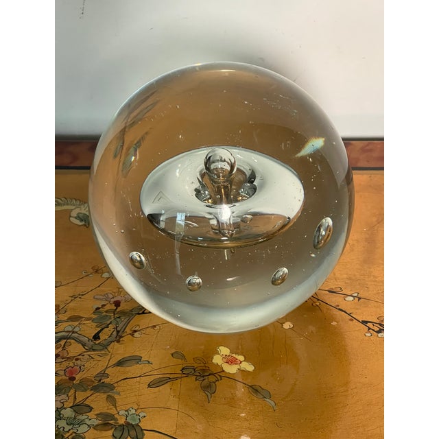 6” Large Vintage Controlled Bubble Paperweight For Sale In Miami - Image 6 of 6