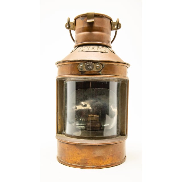 Copper Mid 20th Century Copper Stern Ship Lantern For Sale - Image 8 of 12