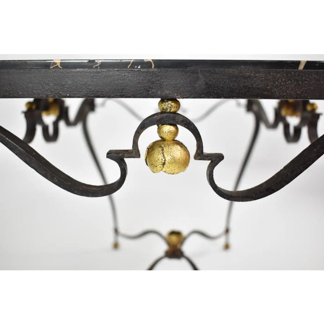 French Brass & Marble Coffee Table Attributed to René Drouet, Circa 1945 For Sale - Image 10 of 13