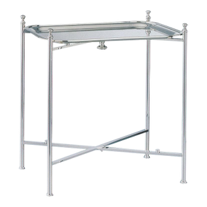 1990s New Silver Collapsible All Metal Plain Stand & Tray