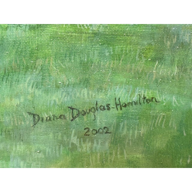 British Oil Portrait Painting Camilla Parker Bowles at Wiltshire Farm Prized Sheep & Horses, Signed Diana Douglas Hamilton Dated 2002 For Sale - Image 11 of 12