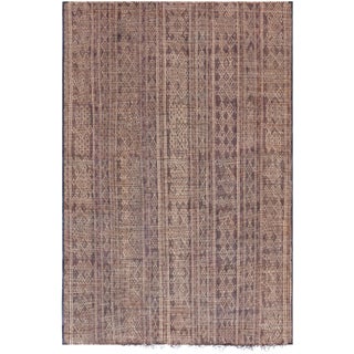 Doris Leslie Blau Moroccan Vintage Geometric Tan Carpet Reed And Leather Tuareg For Sale