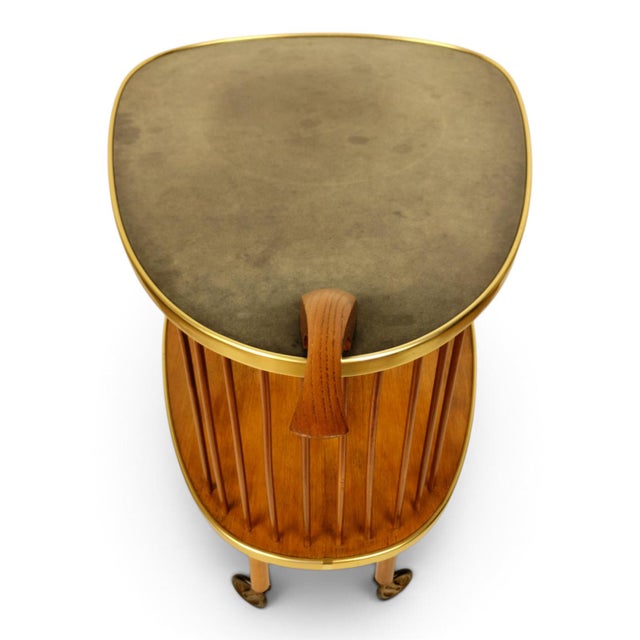 Mid-Century Modern Scandinavian Kidney-Shaped Wooden Bar Cart Serving Trolley, 1960s For Sale - Image 13 of 17