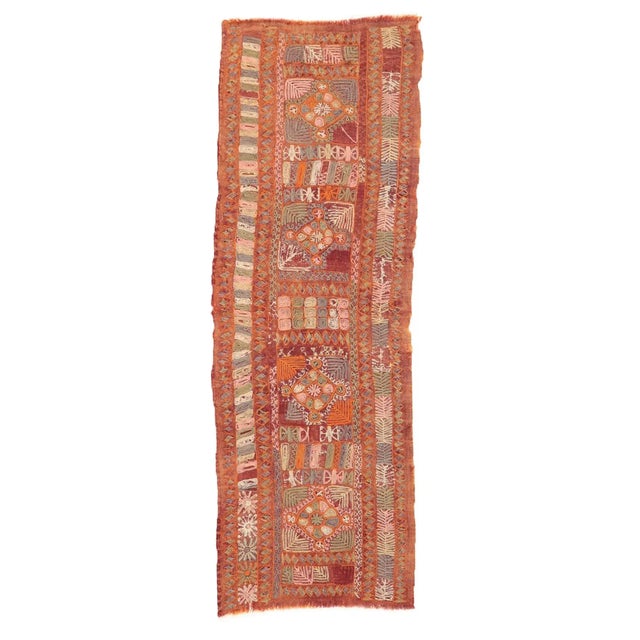 Textile Vintage Embroidered Arabi Kilim Runner For Sale - Image 7 of 7