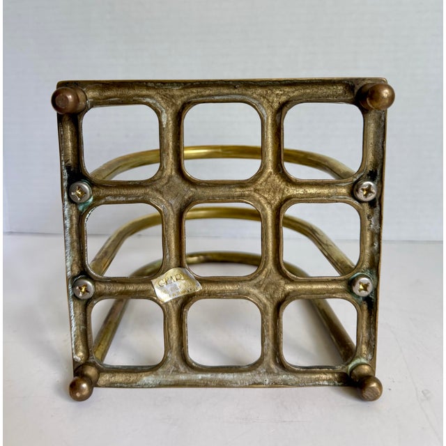 1980s Postmodern Brass Letter Holder by Geary's Beverly Hills For Sale - Image 10 of 11