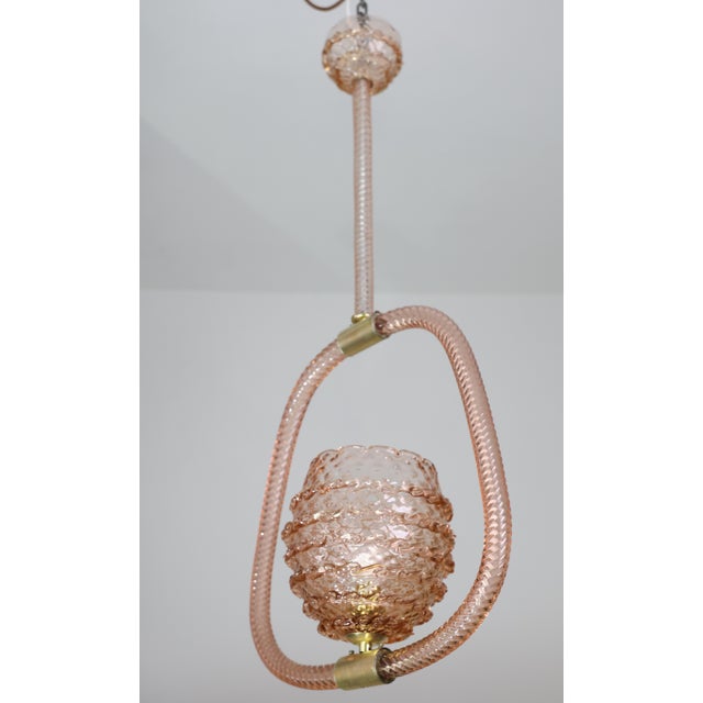 1940s Amazing Pink Art Deco Barovier E Toso Chandelier, Glass Murano For Sale - Image 14 of 16