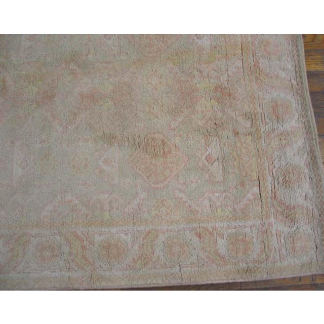 Early 20th Century 1920s White Cream Geometric Antique Indian Agra Cotton Rug 4'0" X 6'6" Handknotted Carpet For Sale - Image 5 of 6