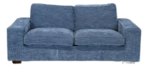 Modern Blue 2-Seat Sofa With Wide Arms