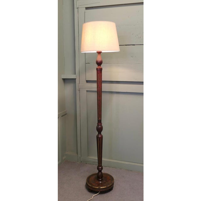 1930s Art Deco Scumble and Gilt Finish Turned Standard Lamp, 1930 For Sale - Image 5 of 8