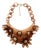Italian Design Copper Acrylic Bib Necklace Flowers and Pearls For Sale