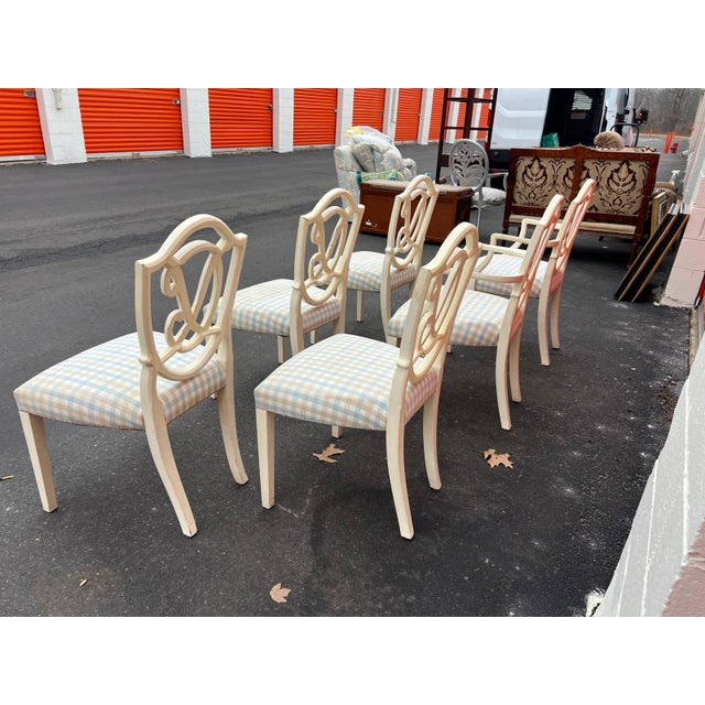 Set of 6 Vintage Custom Upholstered Dining Chairs For Sale - Image 4 of 9