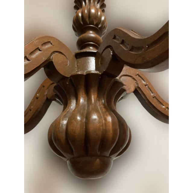 Brown Louis XVI Style Wooden Chandelier, 1890s For Sale - Image 8 of 15