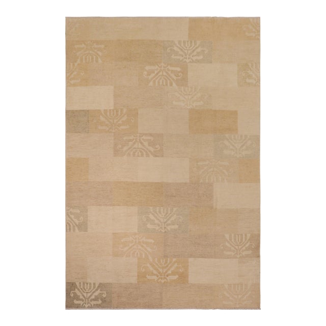Boho Chic Gabbeh Tan/Brown Wool Rug - 10'0'' X 13'3'' For Sale