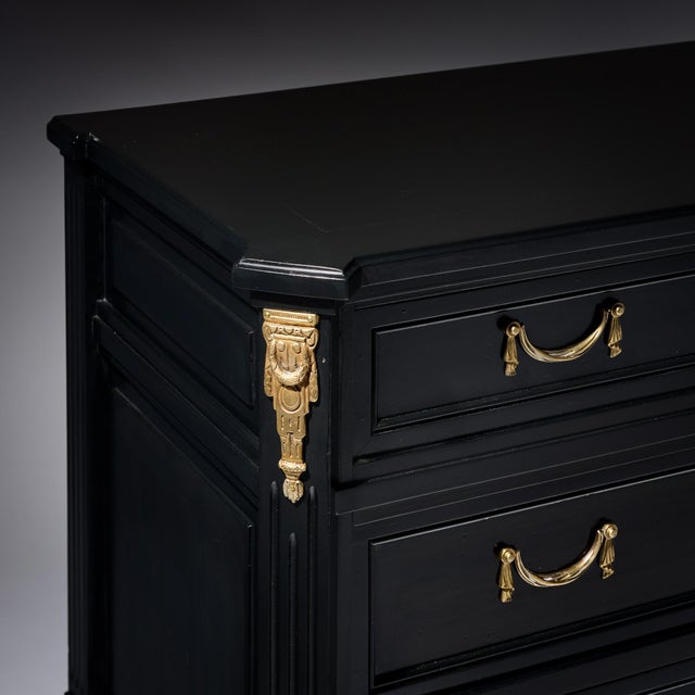 Louis XVI Style Ebonized Mahogany Commode For Sale In Austin - Image 6 of 9