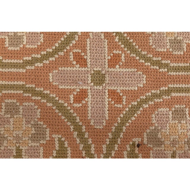 This exquisite extra-large antique Portuguese needlepoint rug, dating to the 1940s, is a remarkable testament to the...