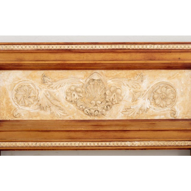 Neoclassical Style Shell Crest and Foliate Plaster Panel, in fruitwood frame with inset plaster bead trim. 40.25" H x...