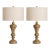 Vintage Neoclassical Fluted Urn Table Lamps With Linen Drum Shades - a Pair For Sale