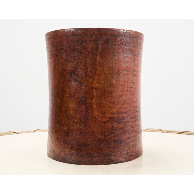 Chinese Large Chinese Export Hardwood Scholar's Brush Pot Vessel For Sale - Image 3 of 16