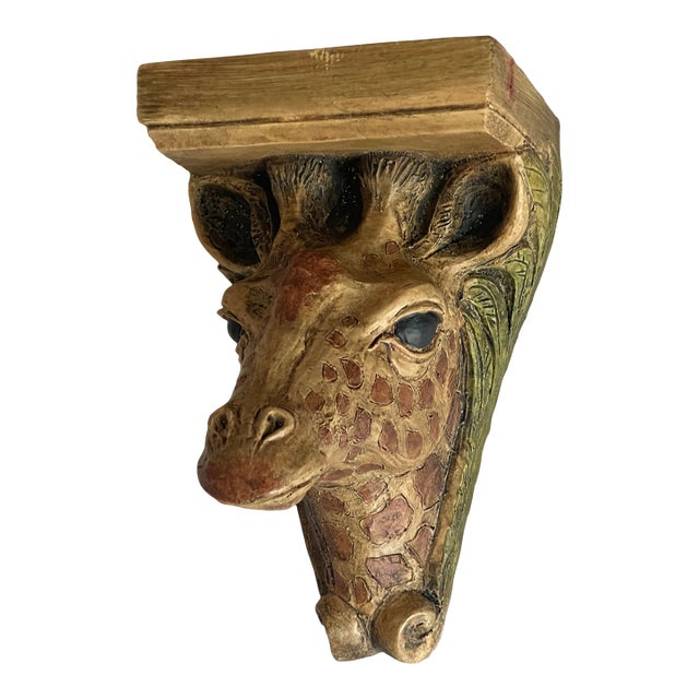 Safari Giraffe Coastal Sculptural Bracket For Sale