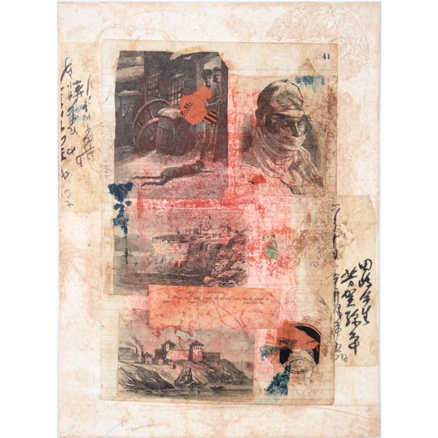 "z.r." - Chine Colle Monoprint With Collage by Michael Pauker For Sale In Monterey, CA - Image 6 of 7