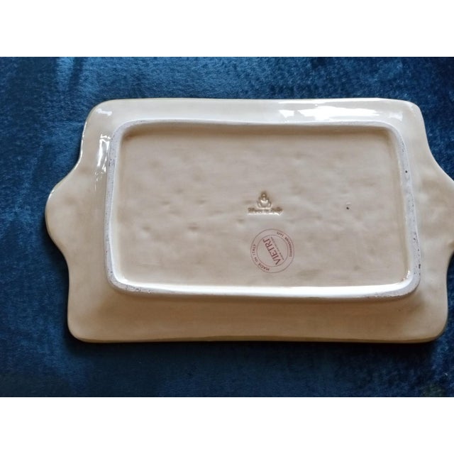 1980s Gorgeous Vietri Glazed Ceramic Rectangular Tray Made in Italy For Sale - Image 5 of 6