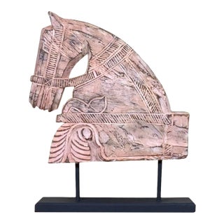 1960s Architectural Hand Carved Wood Horse For Sale