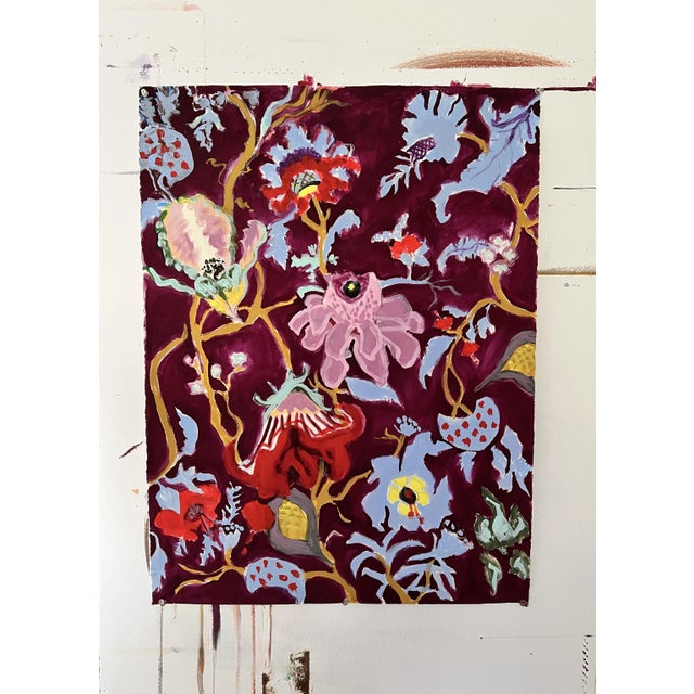 Beautiful, original botanic with a vibrant and sophisticated color palette, "Continual Blooming" is an original painting...