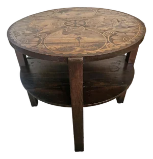 Early 20th Century Black Forest Carved Walnut Side Table