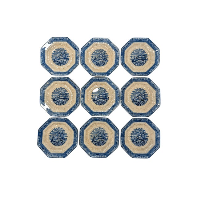 Victorian Mid 19th Century Mason's Ironstone American Marine Dinner Plates- Set of 11 For Sale - Image 3 of 14
