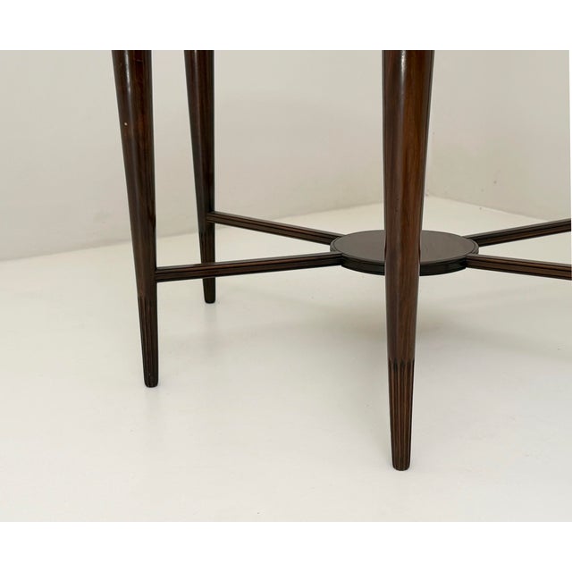 1940s Vintage Glass and Walnut Coffee Table, 1940s For Sale - Image 5 of 6