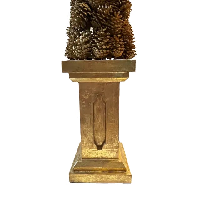The perfect solution for a small space at the holidays, this little golden pine cone tree and lightweight stand will...