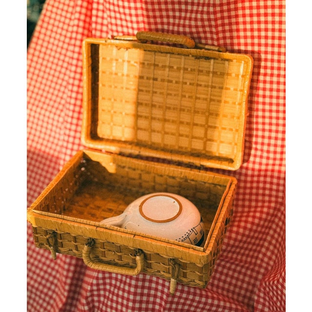 Vintage Rattan Picnic Basket, 1960s-1980s For Sale - Image 4 of 5