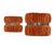 Mid-Century Modern Pair of 1970s Burnt Orange Draped Round Side Tables With Mirror Glass Tops For Sale - Image 3 of 9