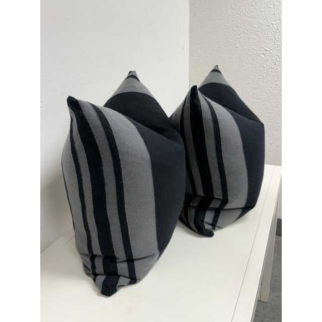 Eastern Accents Black + Stripe Strip Pillows, Pair For Sale - Image 4 of 12