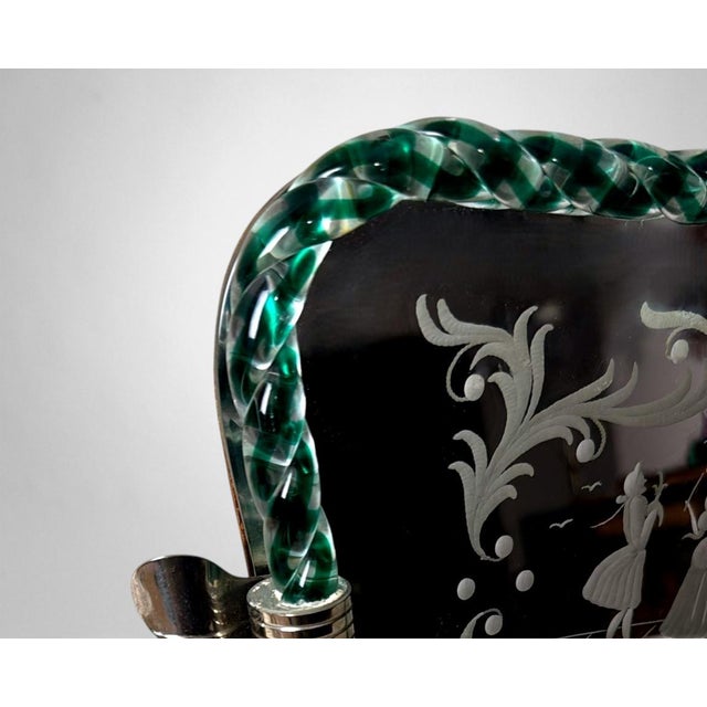 Murano Barovier Style Vanity Tray With Hand-Engraved Mirror 2 For Sale - Image 14 of 18