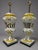 A decorative pair of Italian maiolica apothecary jars, likely dating to the 20th century, now converted to table lamps...