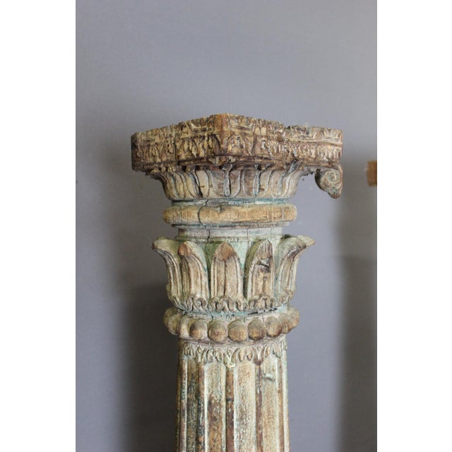 19th Century Carved Wooden Columns, Set of 2 For Sale - Image 12 of 15