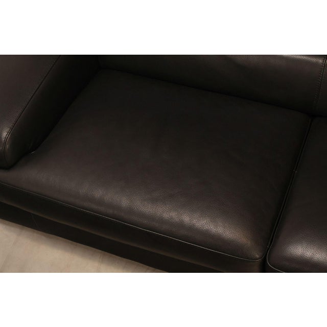 Italian Homes Contemporary Black Leather Sectional Sofa For Sale - Image 11 of 18