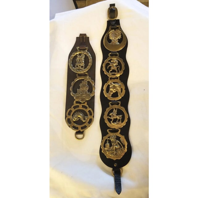 1970s Horse Brasses Displayed on Leather For Sale In Chicago - Image 6 of 7