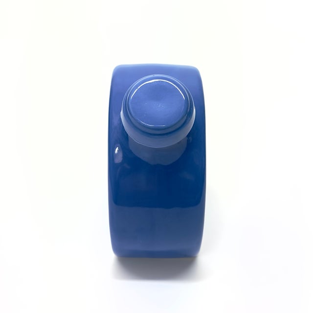 Vintage Slim Blue Ceramic Vessel Curation - Group of 3 For Sale - Image 10 of 11