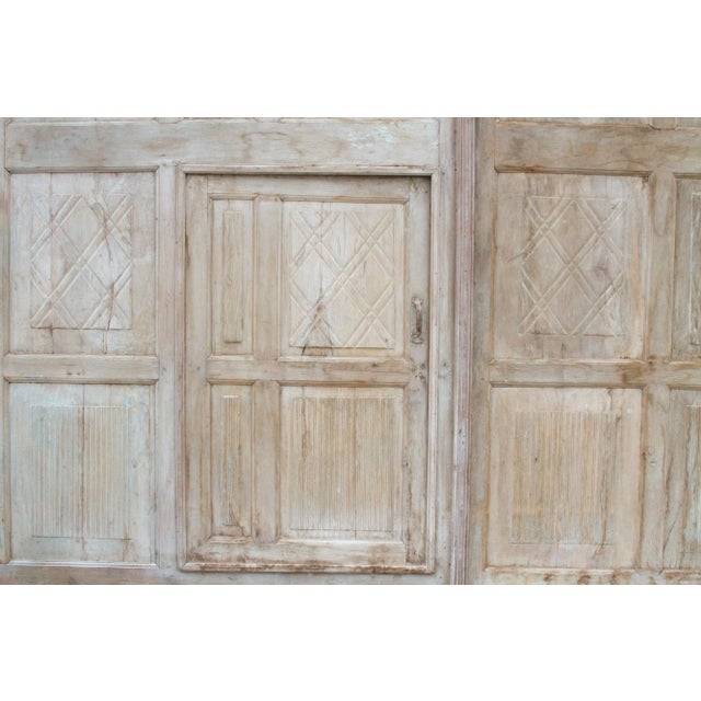 Wood Pair of Antique Indo-French Monumental Doors For Sale - Image 7 of 12