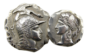 Late 19th Century Victorian Whiting Sterling Silver Etruscan/Homeric Pin