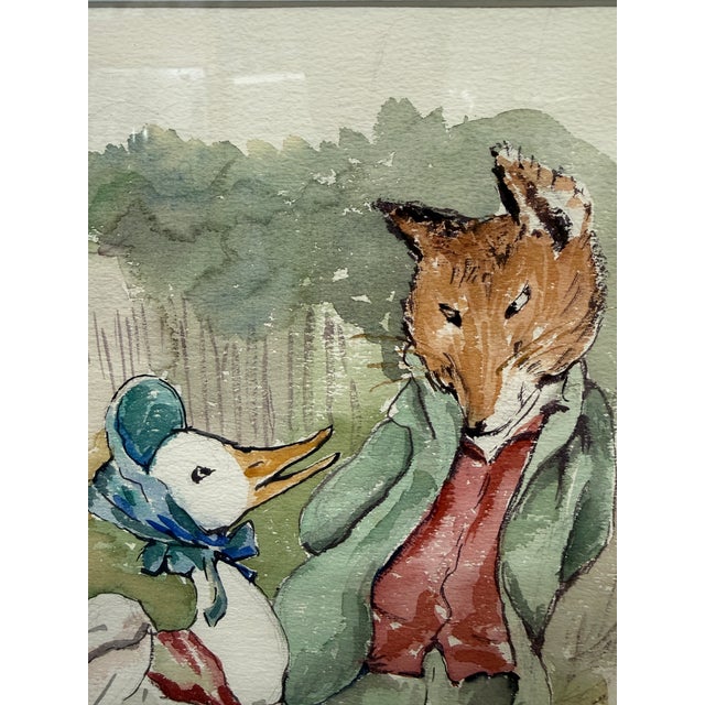 Tan Beatric Potter Jemima Puddle Duck and the Fox, Framed For Sale - Image 8 of 12