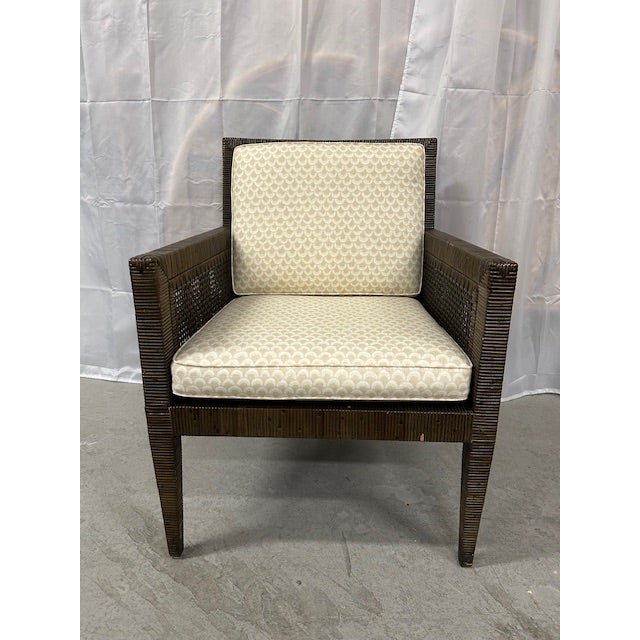 Chic Bielecky Brothers cane rattan woven chair to float in your space. Ready for you to add your favorite upholstered...
