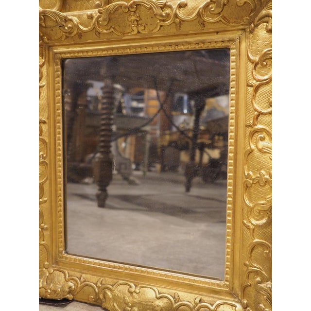 18th Century French Giltwood Mirror Aux Dauphins From Provence, Overall H-30 1/2 For Sale - Image 16 of 18