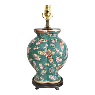 Lamp Chinese Porcelain Butterflies For Sale