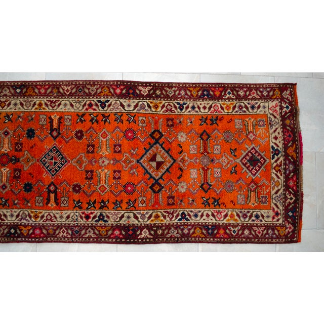 Hand-Knotted Turkish Runner Rug Extra Long Hallway Decor Stair Runner - 2′9″ × 17′7″ For Sale - Image 14 of 17