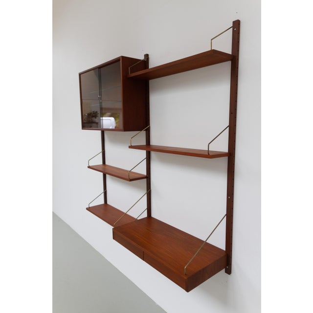 Brown Modern Danish Teak 2-Bay Modular Wall Unit by Poul Cadovius for Cado, 1960s For Sale - Image 8 of 18