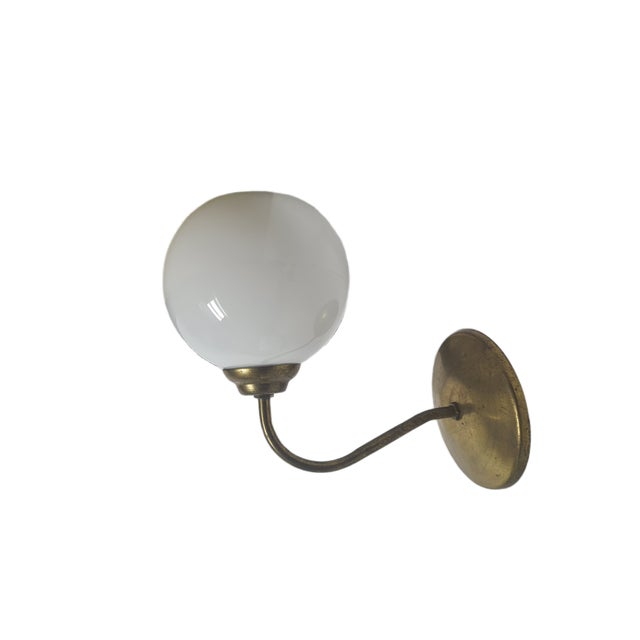 Art Deco Metal Wall Lamp, Poland, 1950s For Sale - Image 6 of 6